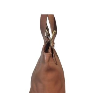 COCACH WAVERLY SOHO VINTAGE TAN LEATHER  CARRYALL TOTE 4155